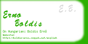 erno boldis business card